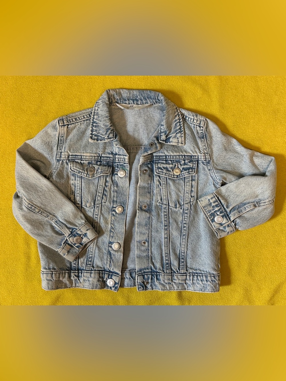 H&M Kids Light Wash Denim Trucker Jacket - Distressed Style